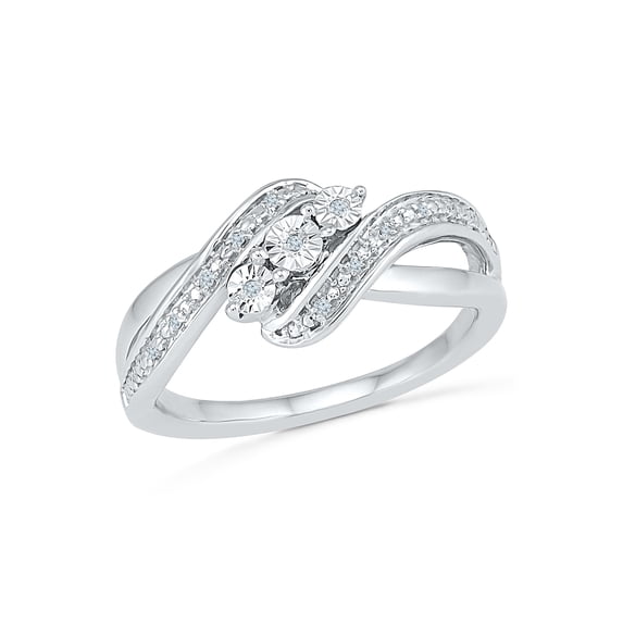 STERLING SILVER 0.03 CTTW WHITE DIAMOND FASHION RING