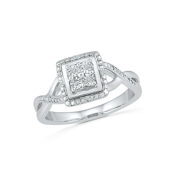 STERLING SILVER 0.03 CTTW WHITE DIAMOND FASHION RING
