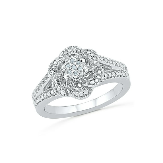 STERLING SILVER 0.03 CTTW WHITE DIAMOND FASHION RING