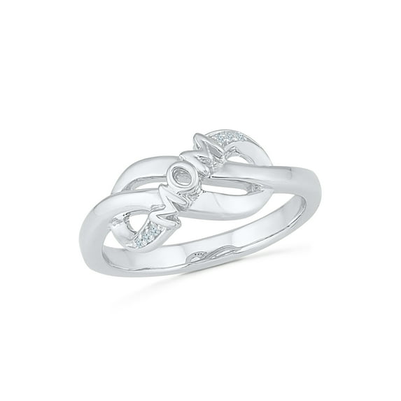 STERLING SILVER 0.03 CTTW WHITE DIAMOND FASHION RING