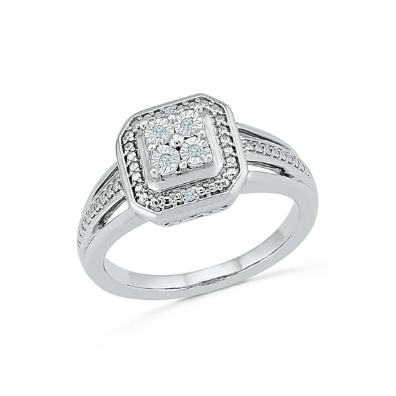 STERLING SILVER 0.03 CTTW WHITE DIAMOND FASHION RING