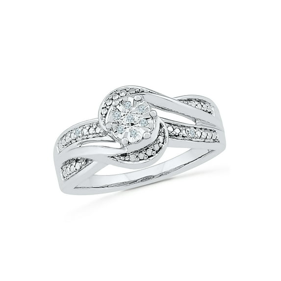 STERLING SILVER 0.03 CTTW WHITE DIAMOND FASHION RING