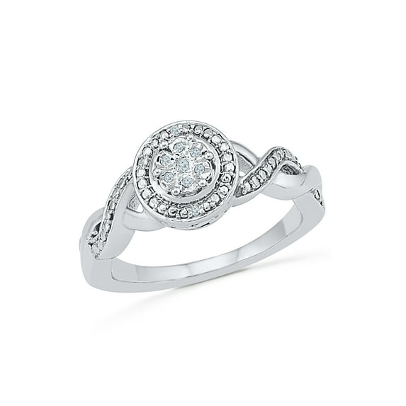 STERLING SILVER 0.03 CTTW WHITE DIAMOND FASHION RING