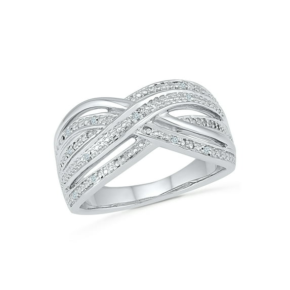 STERLING SILVER 0.03 CTTW WHITE DIAMOND FASHION RING