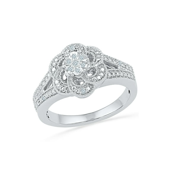 STERLING SILVER 0.03 CTTW WHITE DIAMOND FASHION RING