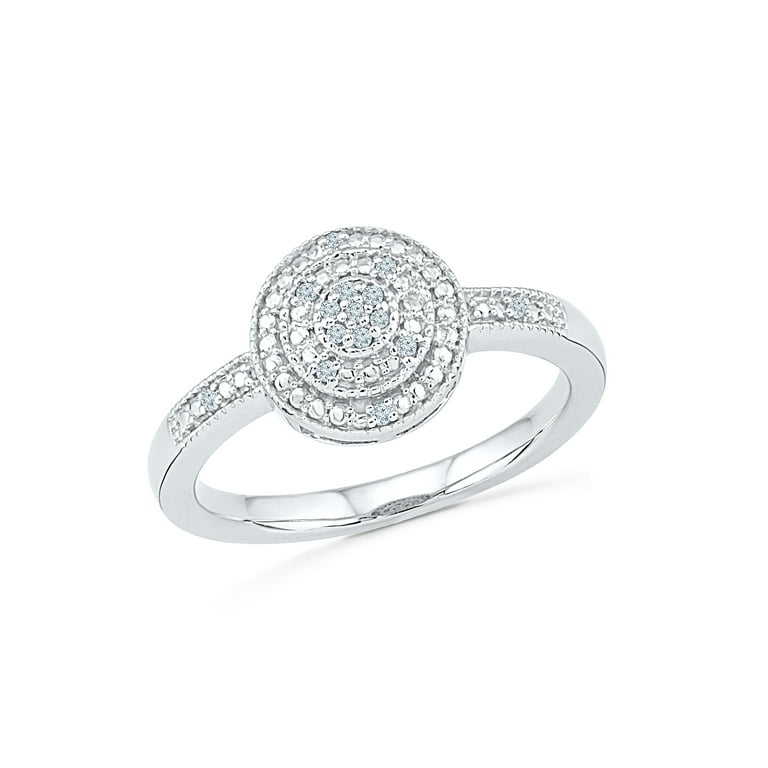 STERLING SILVER 0.035 CTTW WHITE DIAMOND FASHION RING - Walmart.com