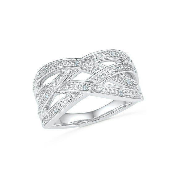 STERLING SILVER 0.04 CTTW WHITE DIAMOND FASHION RING