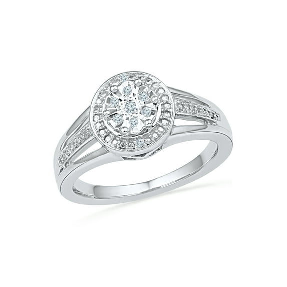 STERLING SILVER 0.04 CTTW WHITE DIAMOND FASHION RING