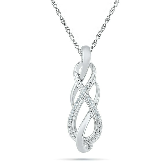 STERLING SILVER 0.05 CTTW WHITE DIAMOND FASHION PENDANT