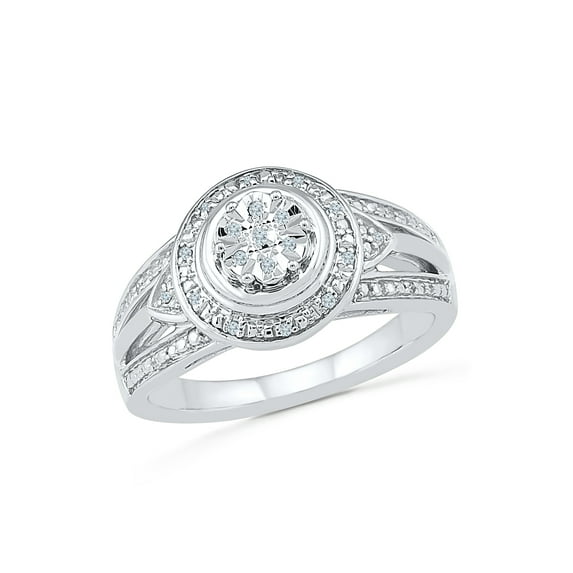 STERLING SILVER 0.06 CTTW WHITE DIAMOND FASHION RING