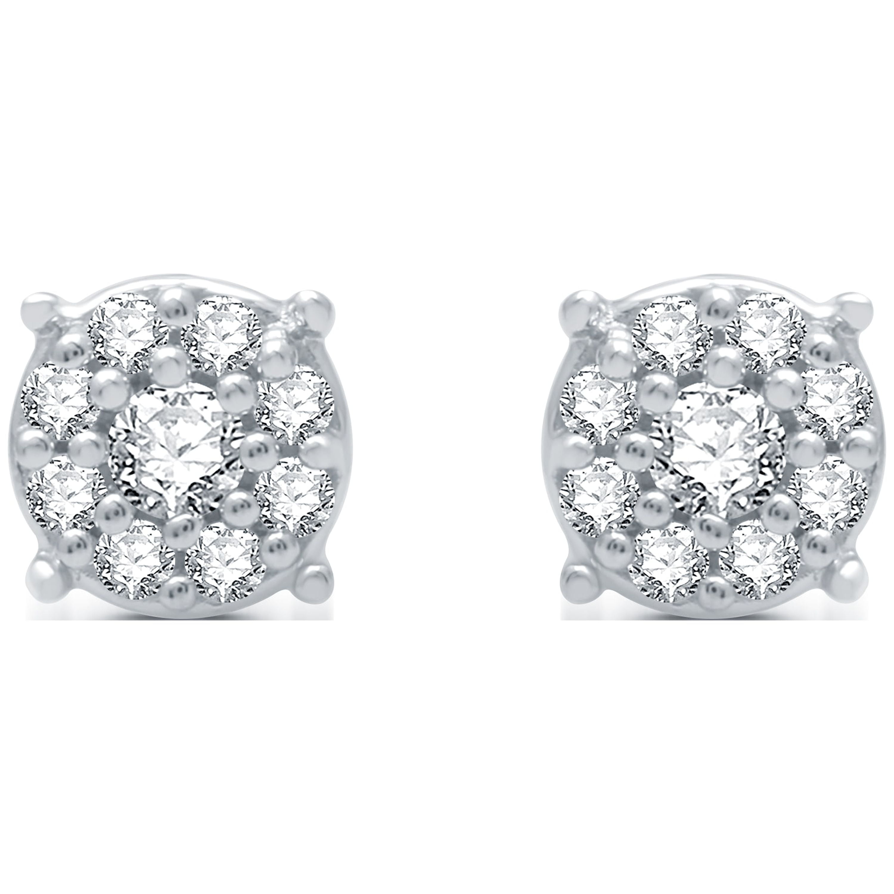 STERLING SILVER 1/5 CTTW DIAMOND STUD EARRING