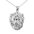 thumbnail image 1 of STERLING SILVER DIAMOND CUT LION HEAD CHARM PENDANT NECKLACESTERLING SILVER DIAMOND CUT LION HEAD CHARM PENDANT NECKLACE - 18", 1 of 1