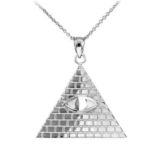 STERLING SILVER EGYPTIAN PYRAMID WITH ALL-SEEING EYE OF HORUS PENDANT NECKLACE : Pendant only