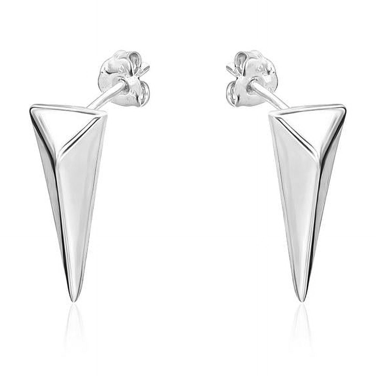 STERLING SILVER ELONGATED PYRAMID POST EARRINGS
