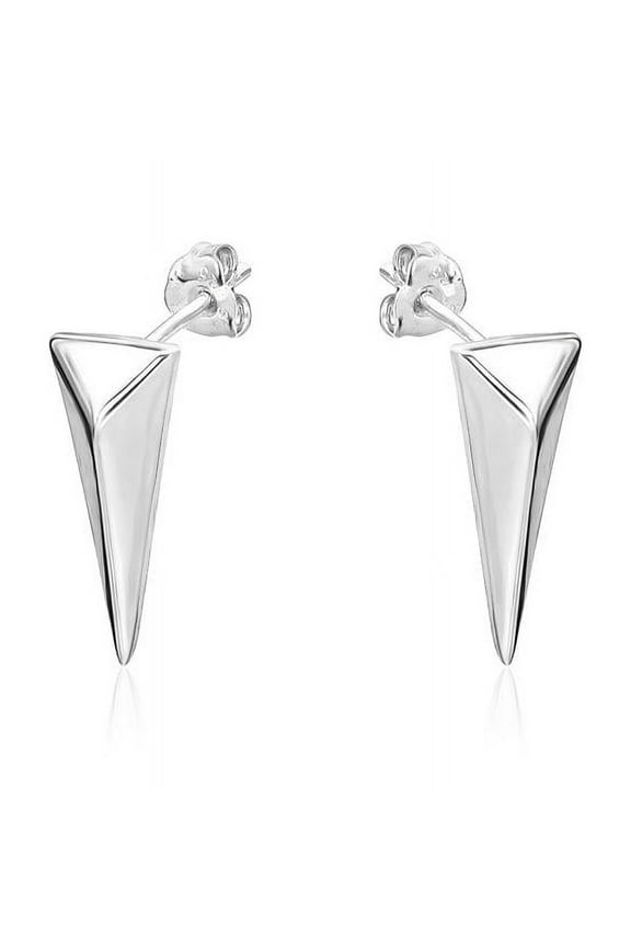 STERLING SILVER ELONGATED PYRAMID POST EARRINGS