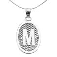 thumbnail image 1 of STERLING SILVER INITIAL "M" ENGRAVABLE OVAL PENDANT NECKLACE :  Pendant only, 1 of 1