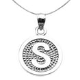 thumbnail image 1 of STERLING SILVER INITIAL "S" ENGRAVABLE ROUND PENDANT NECKLACE :  Pendant with 22" chain, 1 of 1