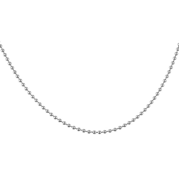 STERLING SILVER ITALIAN ROUND BEAD LINK CHAIN 2.2 MM : 18"