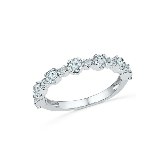 STERLING SILVER LAB CREATED WHITE SAPPHIRE ANNIVERSARY RING