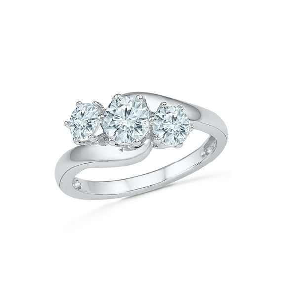 STERLING SILVER LAB CREATED WHITE SAPPHIRE FASHION RING
