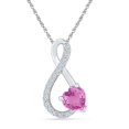 thumbnail image 1 of STERLING SILVER LAB CREATED WHITE SAPPHIRE & LAB CREATED PINK SAPPHIRE  FASHION PENDANT, 1 of 2