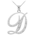 thumbnail image 1 of STERLING SILVER LETTER SCRIPT "D" CZ INITIAL NECKLACE :  20", 1 of 1