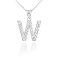 thumbnail image 1 of STERLING SILVER LETTER "W" INITIAL CZ PENDANT NECKLACE :  18", 1 of 1