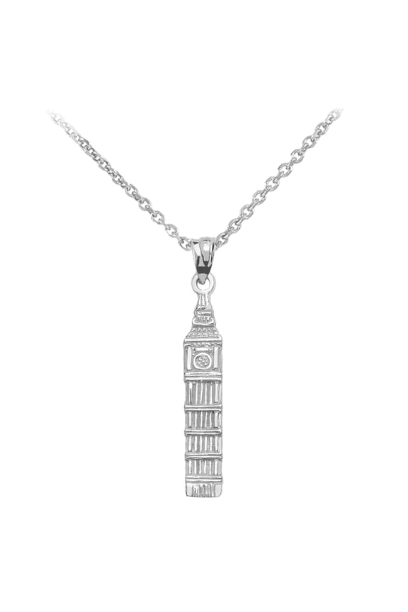 STERLING SILVER LONDON'S BIG BEN CLOCK TOWER PENDANT NECKLACE : Pendant only