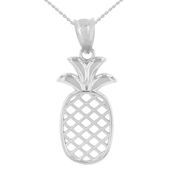 STERLING SILVER PINEAPPLE PENDANT NECKLACE - Pendant with 20" chain