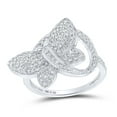 thumbnail image 1 of STERLING SILVER ROUND DIAMOND BUTTERFLY RING 1/2 CTTW, 1 of 1