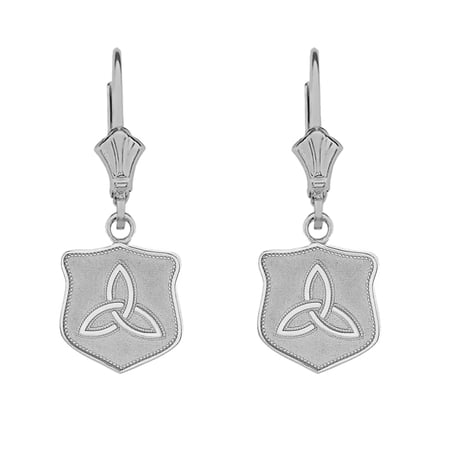 STERLING SILVER TRINITY SHIELD TRIQUETRA CELTIC KNOT EARRING SET