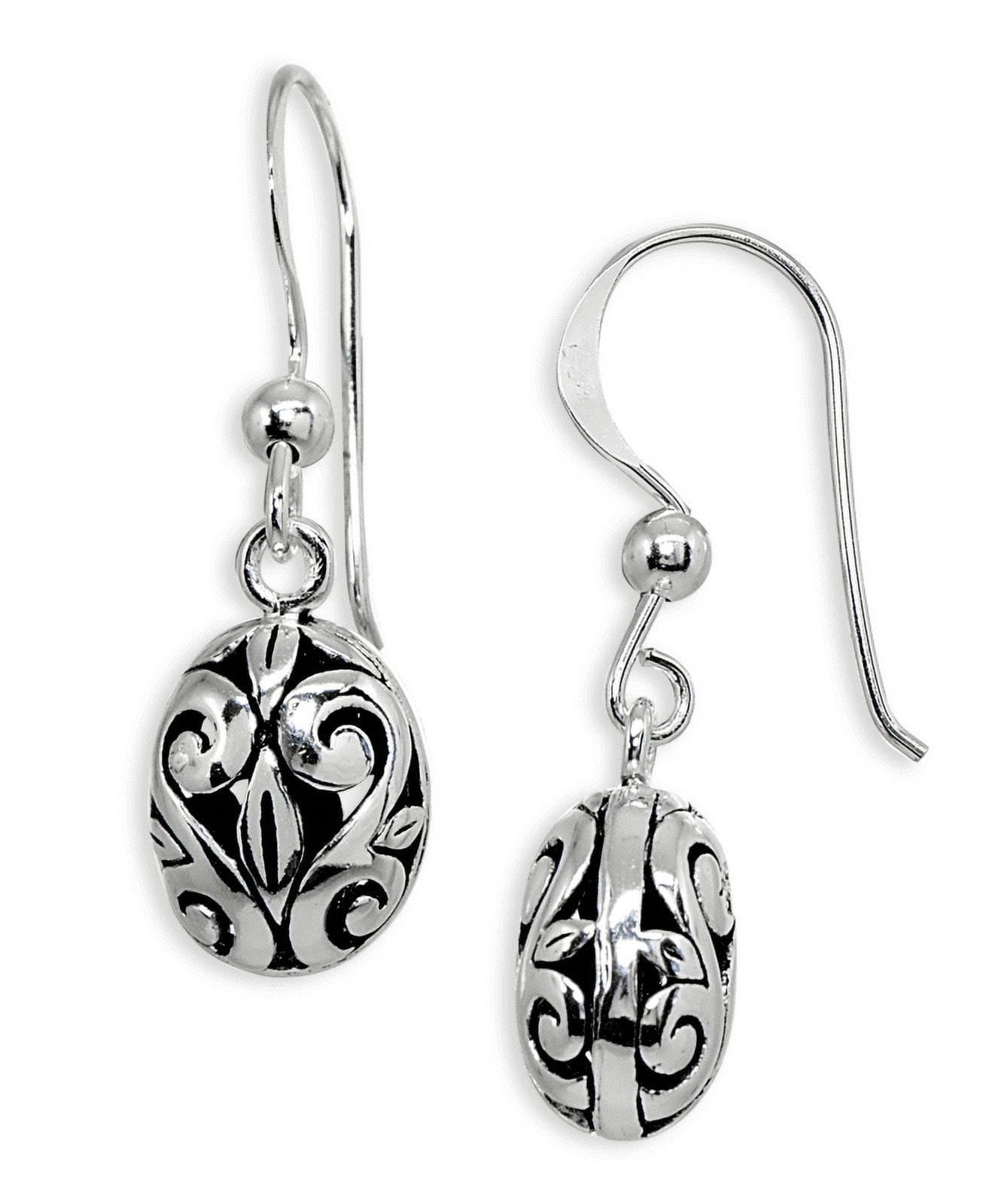 STERLING SILVER WIRE DROP EARRINGS