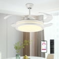 thumbnail image 1 of STERREN 42'' White Modern LED Downrod Bedroom Retractable Bladeless LED Ceiling Fan, 1 of 7