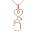 thumbnail image 1 of STETHOSCOPE HEART PENDANT NECKLACE IN ROSE GOLD, 1 of 1