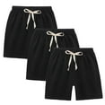 thumbnail image 1 of STETMN 3-Piece Kids Casual Shorts Elastic Waist Loose Fit Summer Workout Wear Pant with Pocket, 1 of 8