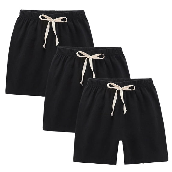 STETMN 3-Piece Kids Casual Shorts Elastic Waist Loose Fit Summer Workout Wear Pant with Pocket
