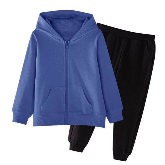 STETMN Boys Girls 2 Piece Sweatsuits Sets Full Zip Hooded Sweatshirt Jogger Tracksuit Spring Athletic Sets for 2-15 Y Kids