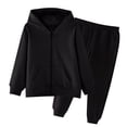 thumbnail image 1 of STETMN Boys Girls 2 Piece Sweatsuits Sets Full Zip Hooded Sweatshirt Jogger Tracksuit Spring Athletic Sets for 2-15 Y Kids, 1 of 7