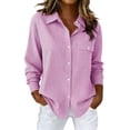 thumbnail image 1 of SPZTSX Button Down Shirts for Women Dress Shirt Loose Fit Striped Long Sleeve Collared Business Office Blouses, 1 of 7
