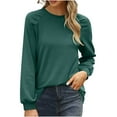thumbnail image 1 of STETMN Casual Round Neck Tops for Women Lightweight Long Sleeve Plain Shirt Fall Basic Layer T-shirt, 1 of 7