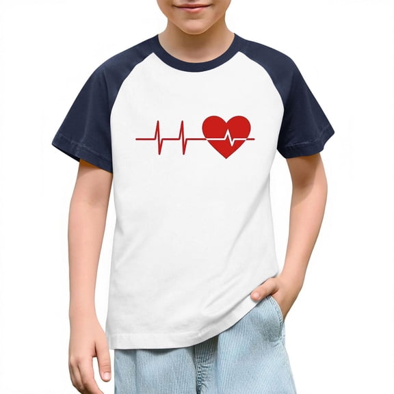 STETMN Cute Valentine's Heart Graphic Tee for Girls - Casual Short Sleeve Blouse Basic Summer Top