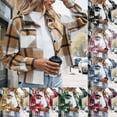 thumbnail image 1 of STETMN Fall Cropped Plaid Jacket for Women Button Lapel Trendy Jackets Casual Warm Lightweight Coat, 1 of 5