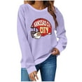 thumbnail image 1 of STETMN Football Sweatshirt for Women Round Neck Pullover Shirt Fall Loose Athletic Tops, 1 of 4