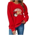 thumbnail image 1 of STETMN Football Sweatshirt for Women Round Neck Pullover Shirt Fall Loose Athletic Tops, 1 of 4
