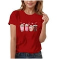 thumbnail image 1 of STETMN Girls' Valentine's Day Short Sleeve Tee - Cute Heart Print Casual Play T-Shirt Top (3-15Y), 1 of 5