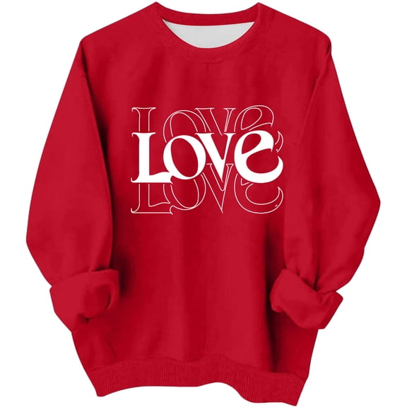 STETMN Girls Valentines Day Pullover Cute Love Heart Graphic Crewneck Long Sleeve Casual Tops Holiday Sweatshirt for 1-15Y