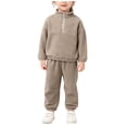 thumbnail image 1 of STETMN Girls Warm Track Suit Set Baggy Fit Half Zip Top and Joggers Polar Fleece Two Piece Soft Comfy Casual Outfit, 1 of 8