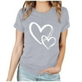 thumbnail image 1 of STETMN Heart Valentine Graphic Tee - Women's Cute Love Print Short Sleeve Crewneck Casual Lightweight Top, 1 of 6