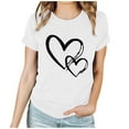 thumbnail image 1 of STETMN Heart Valentine Graphic Tee - Women's Cute Love Print Short Sleeve Crewneck Casual Lightweight Top, 1 of 6