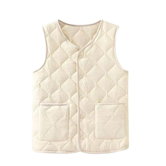 STETMN Lightweight Cotton Vests for Women Zip Up V Neck Warm Vest Fall Winter Quilted Sleeveless Coats